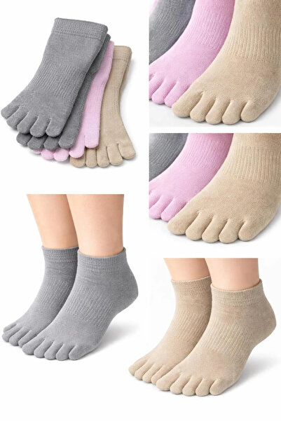 İkonik Socks Set of 3 Bamboo Toe Anti-Fungal Booties Socks