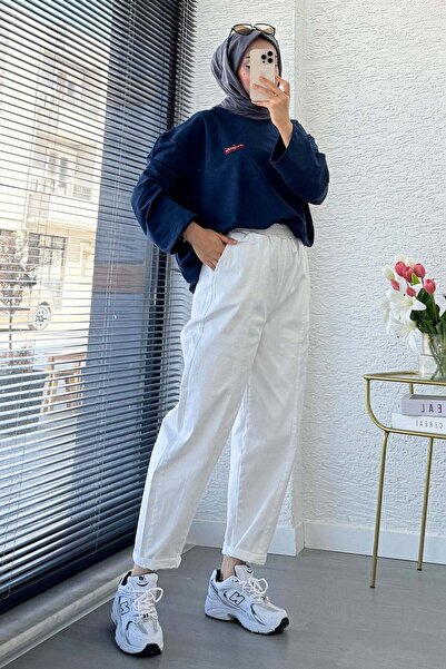 MELEK ARAZ Premium Shalwar Cut Jean Trousers with Stitching Detail