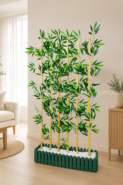 Meka Yapay Çiçek Yapay Yapraklı Bambu Seperatör 150 Cm 6 Dal İstanbul Saksı