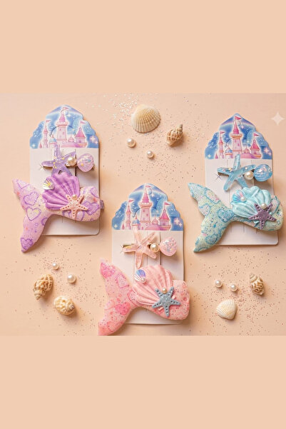 Liliza Accessories Pembe Deniz Kızı Kuyruğu - Deniz Yıldızı Midye Kabuğu 2li ...