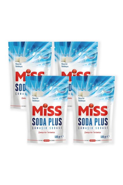 Miss Soda Plus Çamaşır Sodası Beyaz Sabun Kokulu 500 gr 4 lü