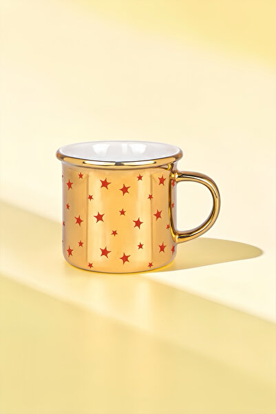 Cool Stuff Studio Yıldız Desenli Porselen Altın Enamel Kupa