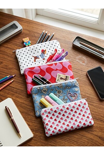 cuboo home 4-Piece Pencil Case Set, Colorful Fun Makeup Bag