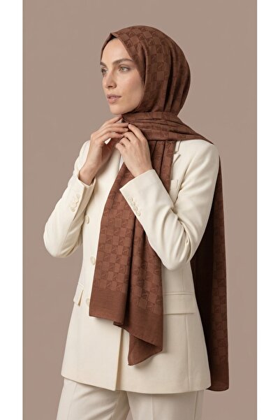 LuvenSara Jacquard Square Monogram Shawl