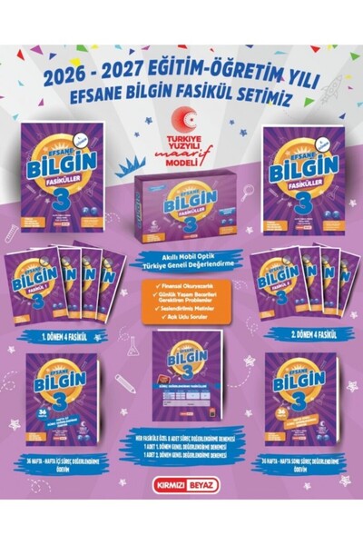 Kırmızı Beyaz Yayınları Kırmızı Beyaz 3.Sınıf Efsane Bilgin Fasikülleri