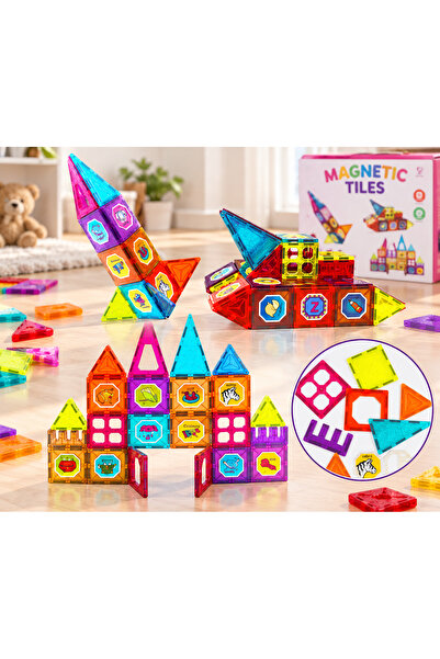 BAŞEL 32 Pieces Magnetic Building Blocks Educational Toy 3+
