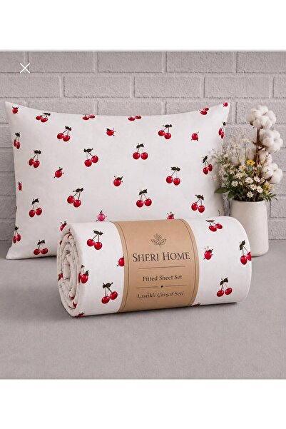 Sheri Home Lastikli Çarşaf Seti %100 Pamuk Yumuşak Dokulu-Kaymaz Tam Geçmeli Fitted Sheet –Premium Pamuk 120x200/ 180x200 / 200x200
