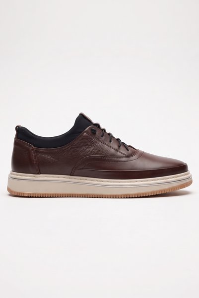 LUSIVE 100% Genuine Leather Brown Elastic Comfortable Casual Men's Shoes Luass30Al0068