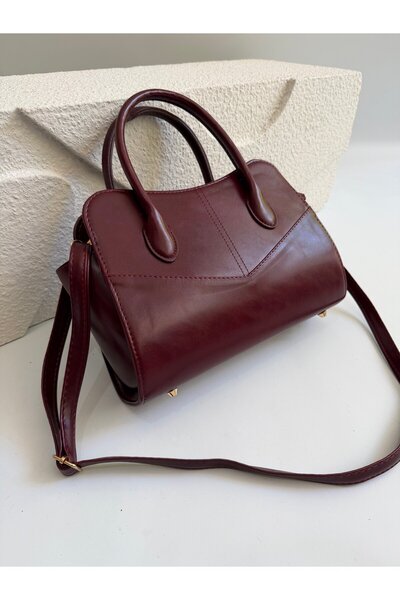 Mia Collection Safari Model Handbag and Women's Shoulder Bag, School Bag, Burgundy