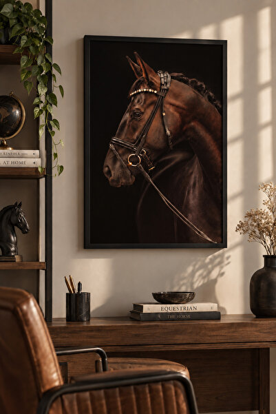 NT Handmade Natural Wood Framed Noble Horse Wall Decor Decorative Painting Se...