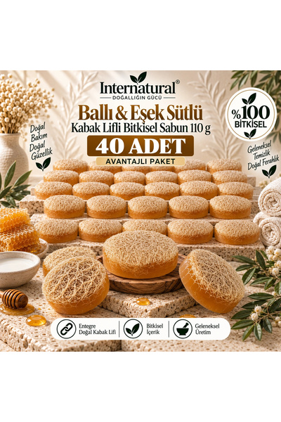 Dermolive Internatural Honey & Donkey Milk Pumpkin Fiber Herbal Soap 40 Pack ...