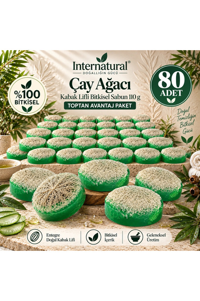Dermolive Internatural Tea Tree Pumpkin Fiber Herbal Soap 80 Pack (80 X 110 g)