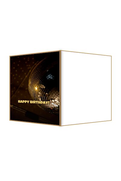 OEM Felicitare Aniversare Glob Disco Stralucitor, 13.3x19.4cm, Cadou Zi de Na...