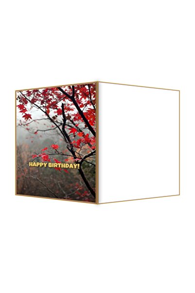 OEM Vibrant Autumn Maples Birthday Card, Elegant Design, 13.3x19.4cm Folded