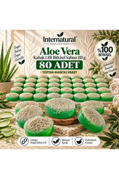Dermolive Internatural Aloe Vera Pumpkin Fiber Herbal Soap 80 Pack (80 X 110 g)