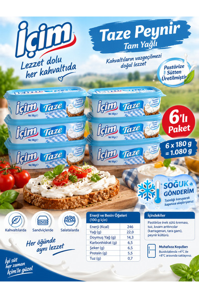 İçim TAZE PEYNİR 180 GR x 6 adet