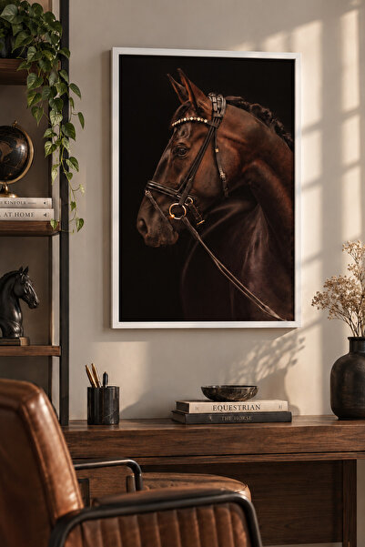 NT Handmade Natural Wood Framed Noble Horse Wall Decor Decorative Painting Se...