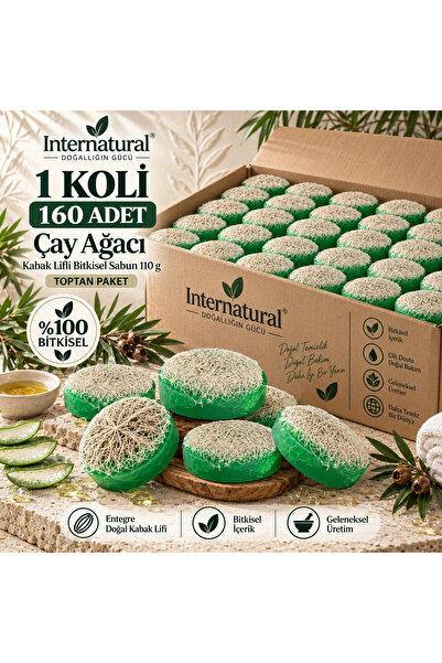 Dermolive Internatural Tea Tree Pumpkin Fiber Herbal Soap 160 Pack (160 X 110 g)