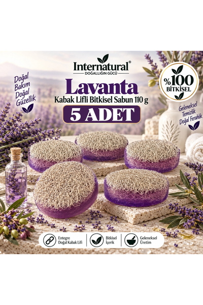 Dermolive Internatural Lavender Pumpkin Fiber Herbal Soap 5-Pack (5 X 110 g)