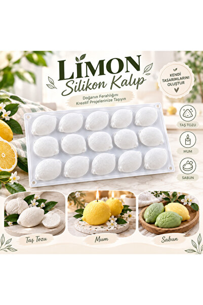 epoksi kalıp cank 15'li Limon Silikon Kalıp | Mum, Sabun, Kokulu Taş ve Taş T...