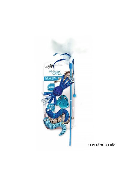 Afp Spt-Gld Modern Cat - Plush Toy with 5 Toys (205503) Fishing Rod Blue