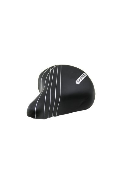 Generic Brand Large Wide Bicycle Saddle 20.5X24 cm (Spring-Loaded) Black-White