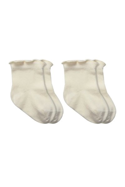 Bistyle Overlok Style Combed Cotton Socks 2Li 10153 Natural