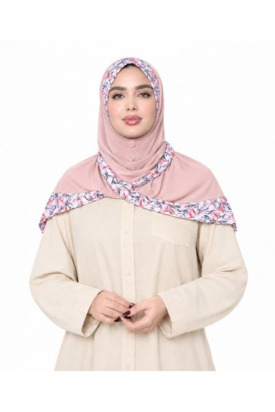 Linda Hijab Linda Rayon Hijab for Women – Elegant Floral Border Modest Islami...