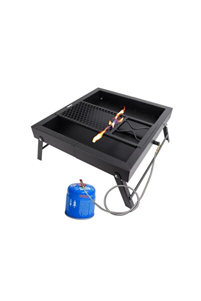 Tradeo Portable Foldable Gas BBQ Grill with Movable Support Tray, Outdoor Cam...