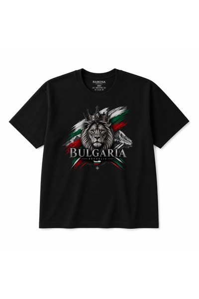 Rabona Fashion Унисекс тениска с щампа на коронован лъв, България