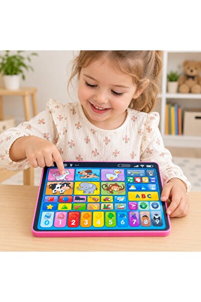 Toy Tabletă educațională interactivă în limba română, cu animale, numere, litere, instrumente și sunete