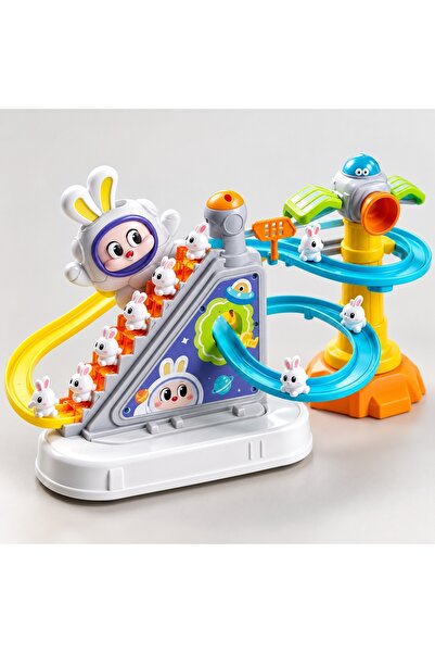 Toy Circuit spațial interactiv cu iepurași, cățărare automată, tobogane, muzi...