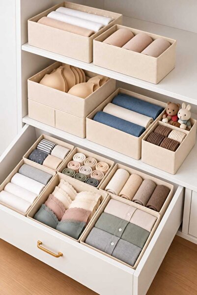 ESMANA LIVING 6’lı Çekmece İçi Düzenleyici Organizer Set – Çok Amaçlı Dolap İ...