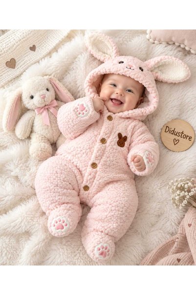 DIDuStore 3-3-6 Months Girls' Rabbit Star Jumpsuit