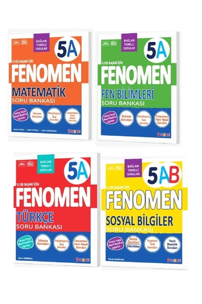 Fenomen Yayıncılık Fenomen 5(A) Matematik, FenBilimleri, Türkçe, Sosyal(AB) S...