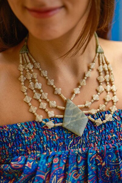 Miss Boheme Jade Pyramid Pendant