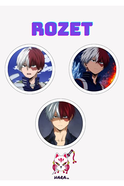 Hara Company My Hero Academia Animesi Shoto Todoroki Rozet Seti 3’lü