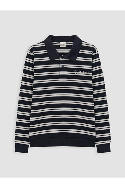 LC Waikiki Rmz Gi̇yi̇m Farkiyla Polo Striped Boys' Sweatshirt