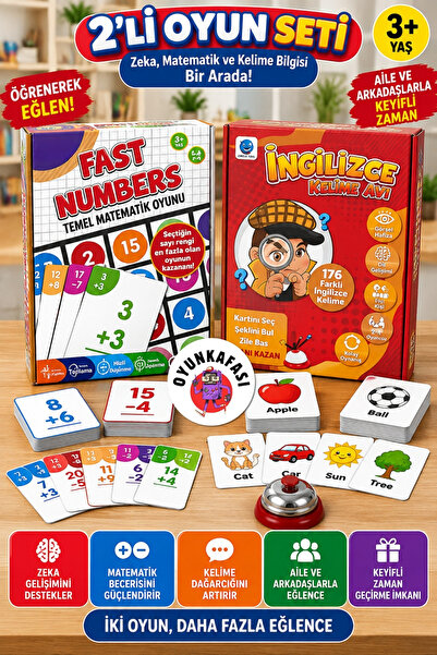 OYUNKAFASI Fast Numbers Temel Matematik ve İngilizce Kelime Avı 2’li Eğitici ...