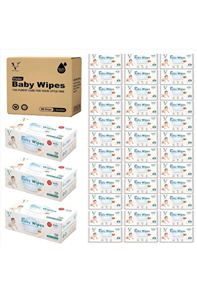 Vielor Pure Water Baby Wipes, Fragrance Free, 36 Packs (2160 Wipes) Hypoaller...