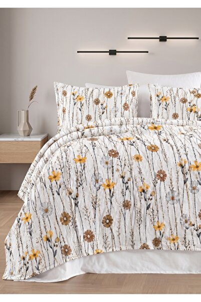 linens chic house Çift Kişilik Ayçiçeği Desenli Çift Taraflı Çok Amaçlı Yatak...