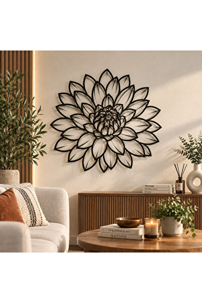 AWT Store Lotus Çiçeği Metal Duvar Tablosu Modern Dekoratif Duvar Süsü