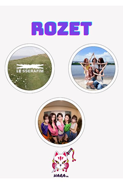 Hara Company Le Sserafim KPOP Grubu Rozet Seti / Çanta Süsü