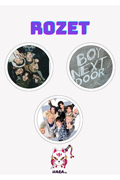 Hara Company BOYNEXTDOOR KPOP Grubu Rozet Seti / Çanta Süsü