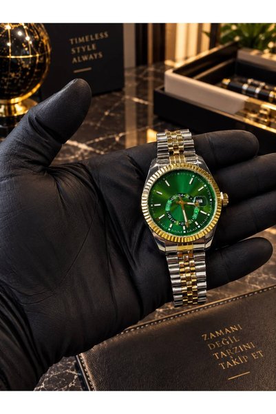 RASCAN Green Color Metal Cord Men's Wrist Watch