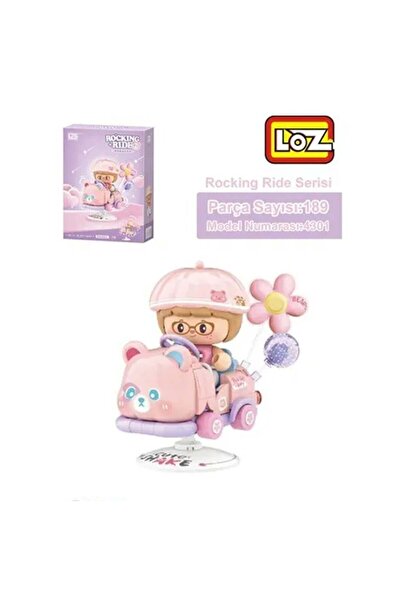 Loz Lz-4301 Pink Bear Swinging Ride 189 Piece Block Toy