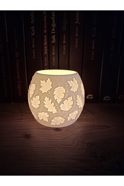 Yaprak Dekorlu Tealight Mumluk