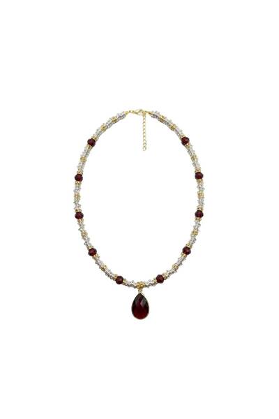 Charmist Gem Drop Kolye - Bordo