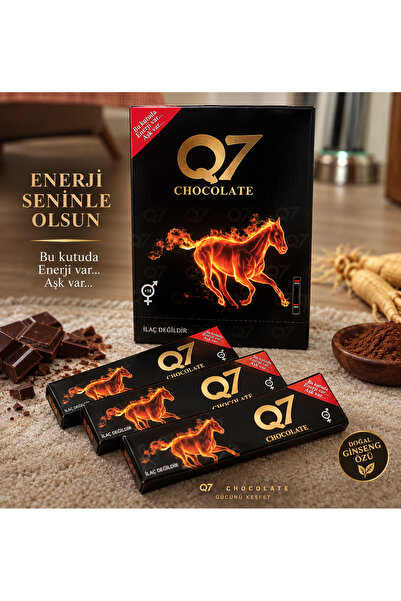 Genel Markalar Q7 Chocolate 3’lü Paket Ginseng İçerikli Çikolata -Alpha Supply