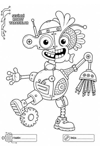 Enine Boyuna Eğitim Cute Robot Creatures 2
